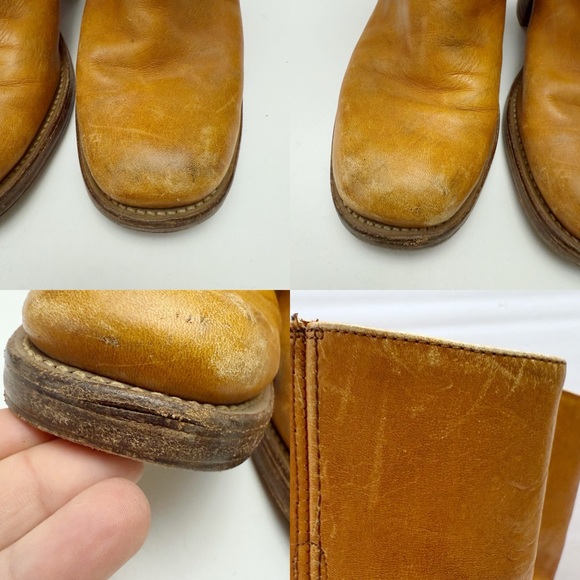 Vintage Frye 2556 Campus Boots Cognac Leather USA Made Black Label MENS Sz 9 D - Picture 8 of 14